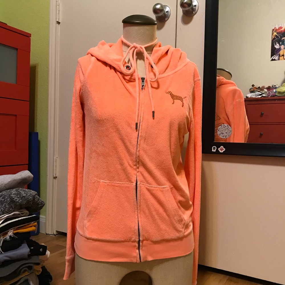 VICTORIA SECRET PINK Salmon Gym Jacket